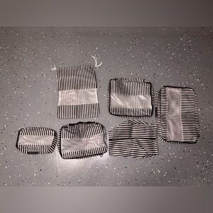 French Connection Black and White Striped Garment Bags